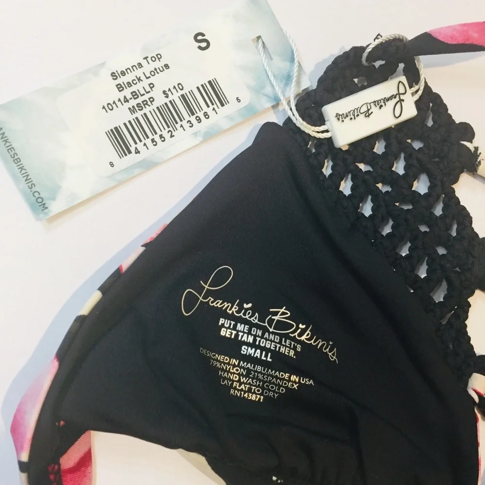 FRANKIE'S BIKINIS Sienna Lace Floral Cheeky Bikini Set Size SMALL Swimsuit NWT